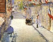 Edouard Manet Rue Mosnier with Flags Spain oil painting reproduction